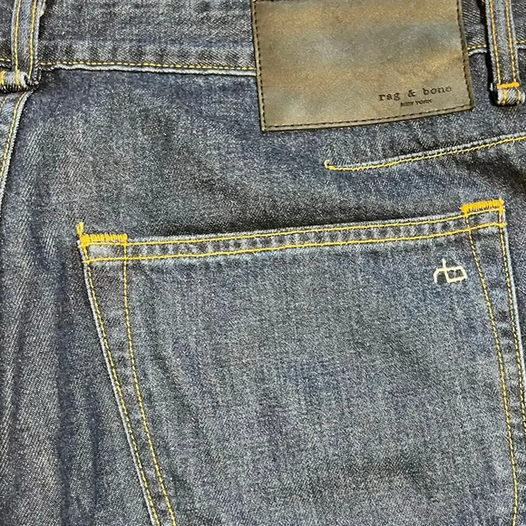 Rag & Bone Jean Women’s Size 31 Navy Wash Engineer High Rise Straight Leg $275 - Picture 5 of 15